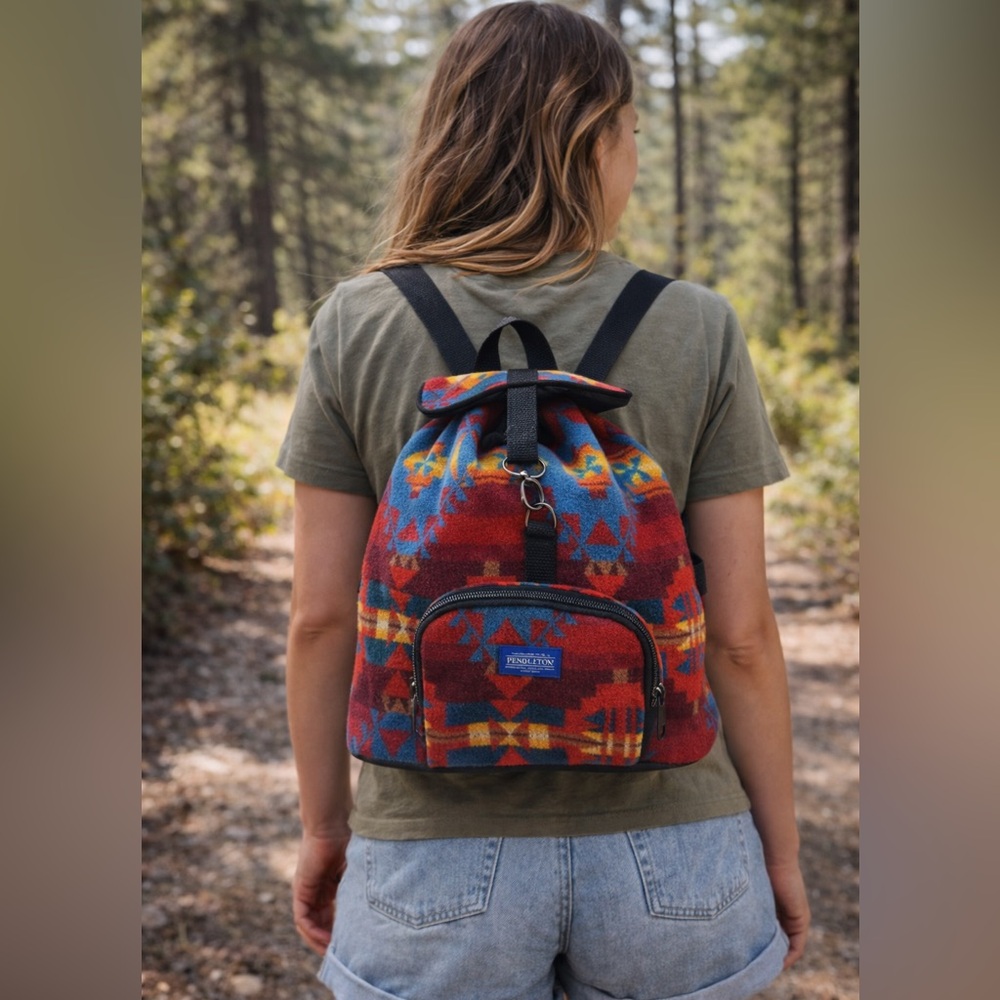 Pendleton Mini Backpack Tribal Wool Pattern Boho Southwestern Bag